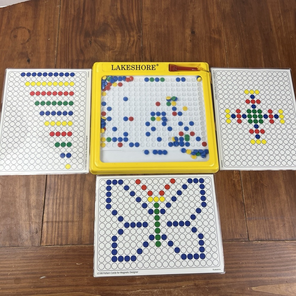 Lakeshore Magnetic Designer Mosaic Board Pattern Cards Magnets Educational Toy